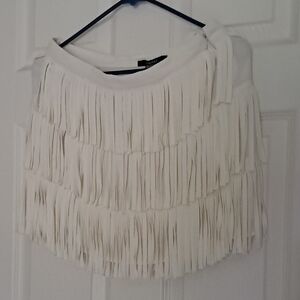 White Fringe Skirt